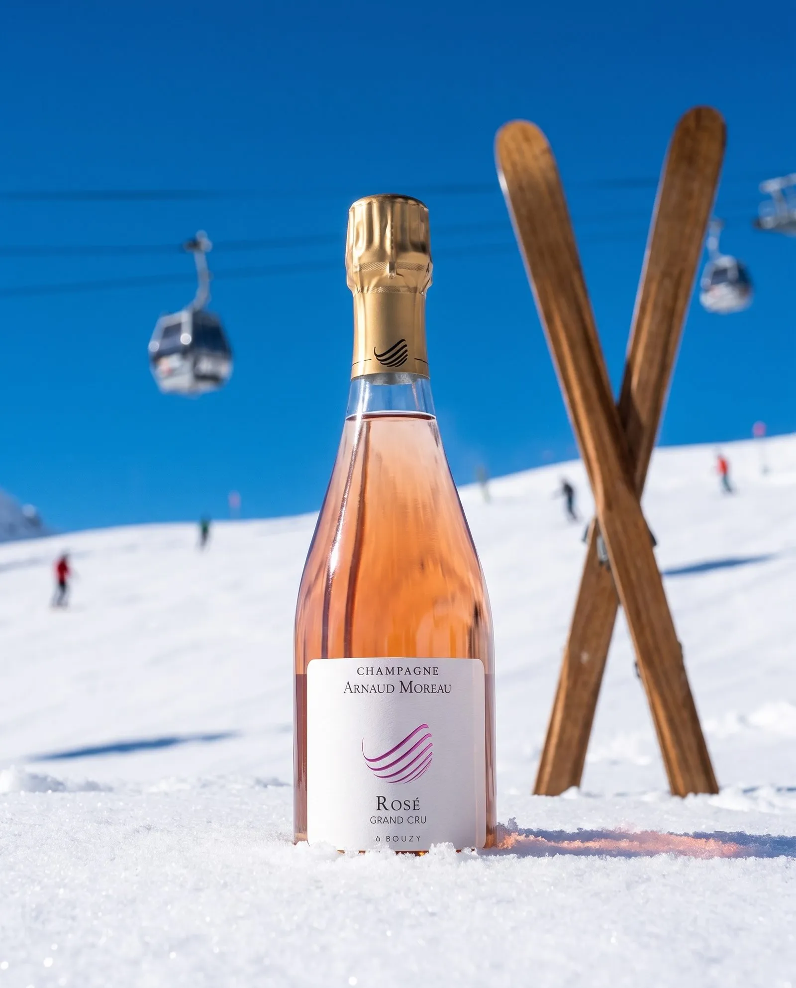 Champagne Arnaud Moreau Rosé · à la neige, près des remontées